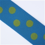 Turquoise & Lime Polka Dot 1 1/2 Inch Elastic - Reversible