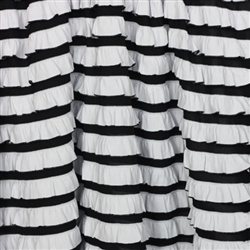 Black and white striped ruffle fabric