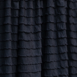 Black cascading ruffle fabric