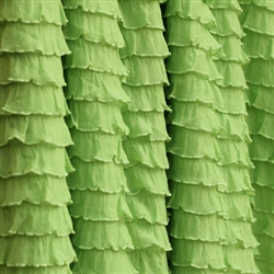 Chartreuse green cascading ruffle fabric