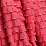 Coral Cascading Ruffle Fabric