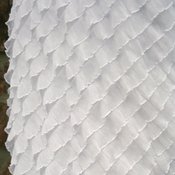 Image of White Cascading Ruffle Fabric
