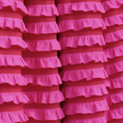 Image of "Sweethearts" Hot Pink and Red Cascading Ruffle Fabric