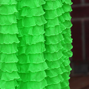 Image of Frilly Day-Glo Green NEON Ruffle Fabric- Double Stretch