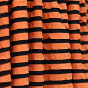 Image of "Trick or Treat" Black and Orange Striped Ruffle