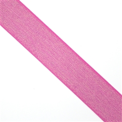 Elastic waistband pink iridescent metallic, 7/8" width
