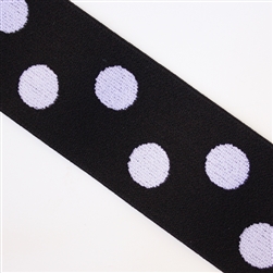 Black & White Polka Dot 1 1/2 Inch Elastic - Reversible