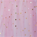 Pink Party Dot Tulle with Gold Foil Dot - Confetti Dot Collection by Ruffle Fabric