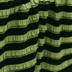 Green with Envy Ruffle- Black & Green Striped