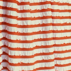 Creamsicle Orange and Cream Striped Ruffle Fabric
