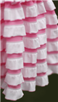 Bubblegum Pink & White Stripe Cascading Ruffle Fabric