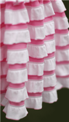 Bubblegum Pink & White Stripe Cascading Ruffle Fabric