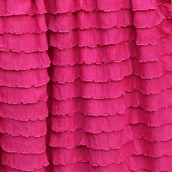 Bright pink cascading ruffle fabric