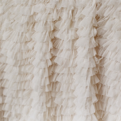 Champagne Layers of Luxe Pleated Tulle Ruffle