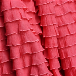 Coral Cascading Ruffle Fabric