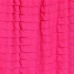 Shocking Pink Neon Cascading Ruffle Fabric