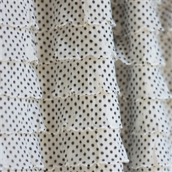 "Tuxedo" Pin Dot Cascading Ruffle Fabric