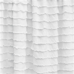 White Cascading Ruffle Fabric