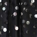 Black Tulle with Silver Foil Dot - Confetti Dot Collection by Ruffle Fabric