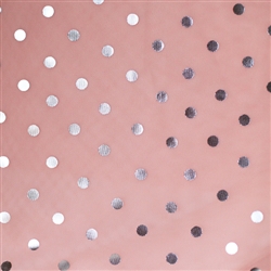 Sweet Peach Tulle with Silver Foil Dot - Confetti Dot Collection by Ruffle Fabric