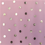 Perfect Pink Tulle with Gold Foil Dot - Confetti Dot Collection by Ruffle Fabric