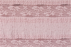 Heirloom Pink "Ruffles and Lace" Ruffle Fabric